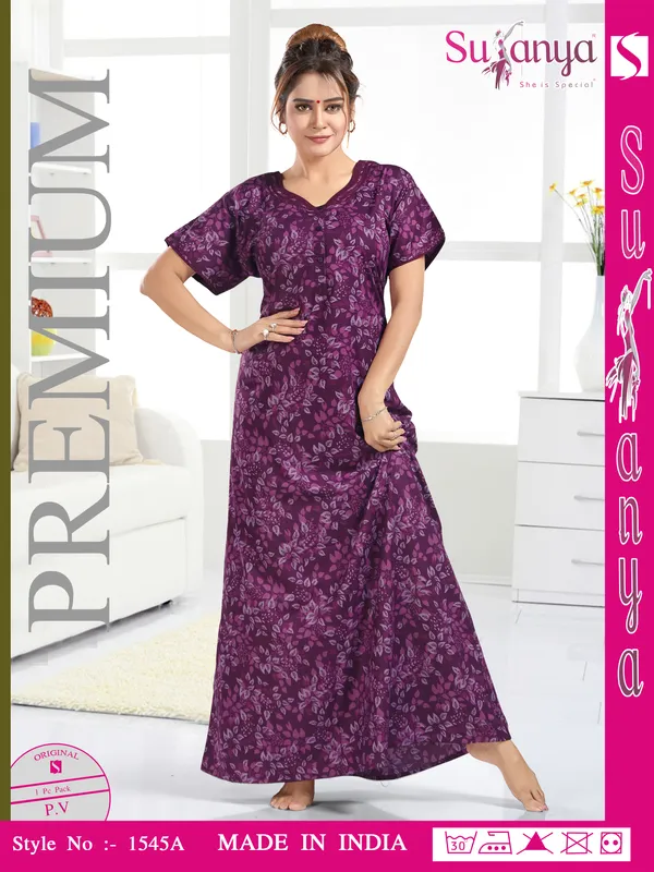 Purple_Premium_Polyester_And_Viscose_Nightdress_For_Women