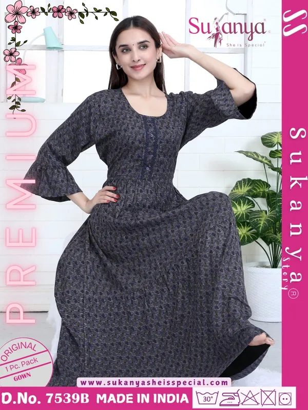 Black_Premium_Alpine_Cotton_Nightdress_For_Women