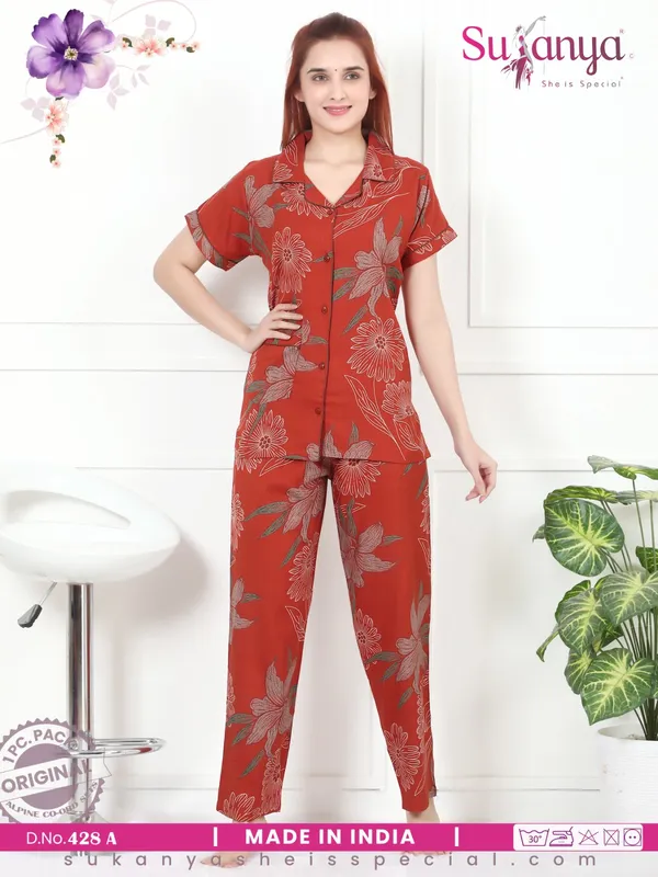 Red_Premium_Alpine_Cotton_Nightdress_For_Women