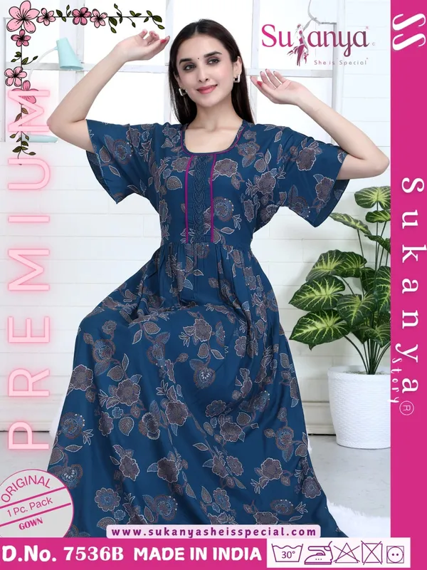 Blue_Premium_Alpine_Cotton_Nightdress_For_Women