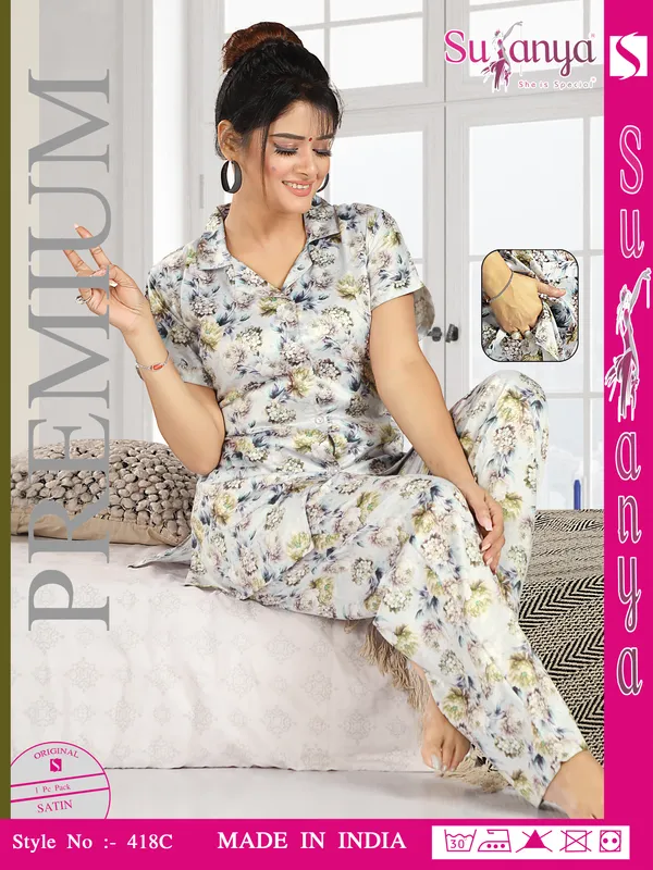 Grey_Premium_Satin_Nightdress_For_Women