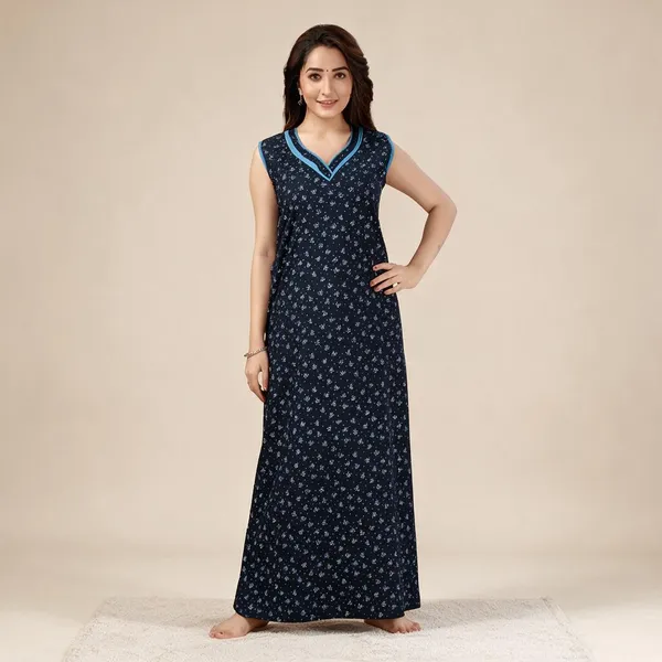 Blue_Premium_Cotton_Nightdress_For_Women
