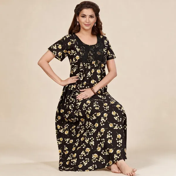 Black_Premium_Cotton_Nightdress_For_Women