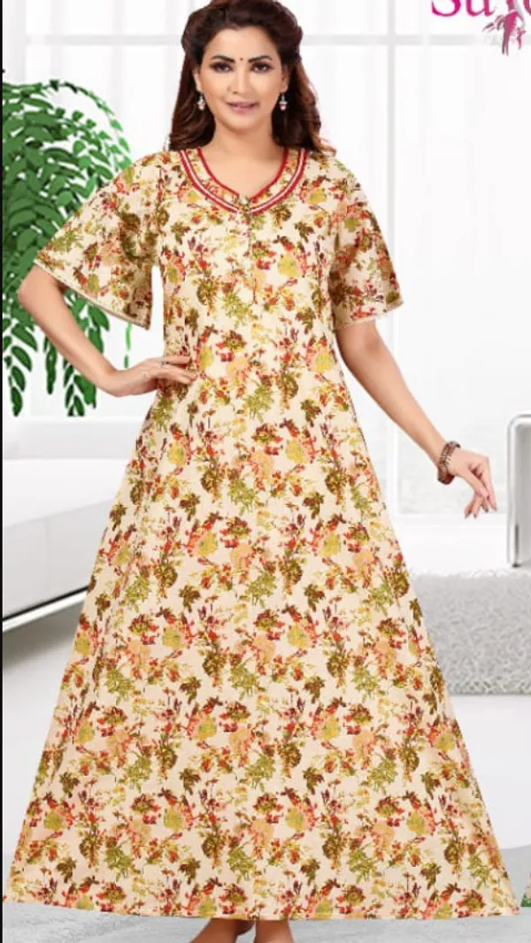 Yellow_Premium_Cotton_Nightdress_For_Women