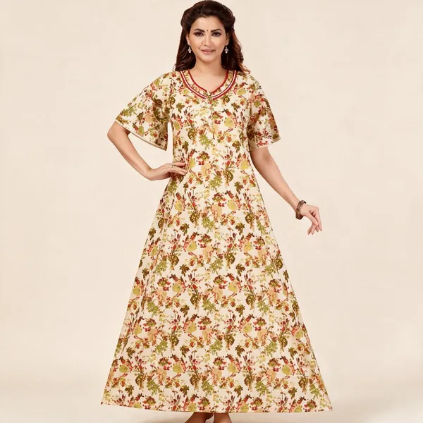Yellow_Premium_Cotton_Nightdress_For_Women