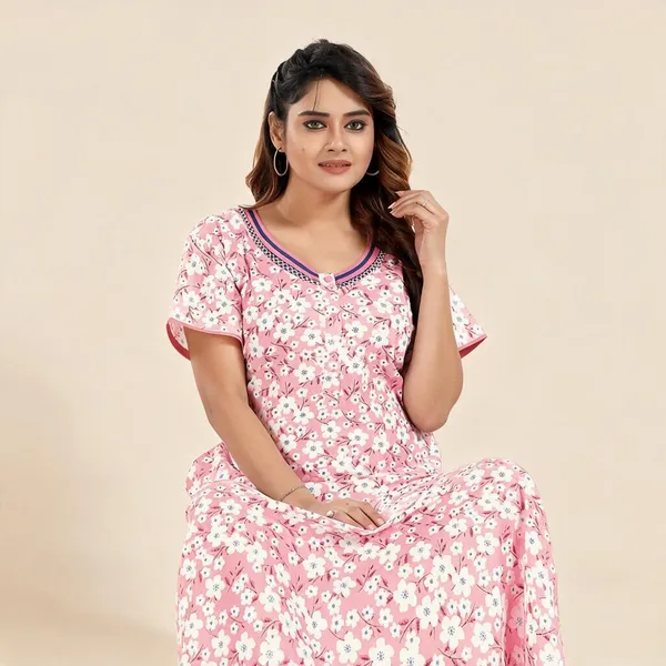 Pink_Premium_Cotton_Nightdress_For_Women