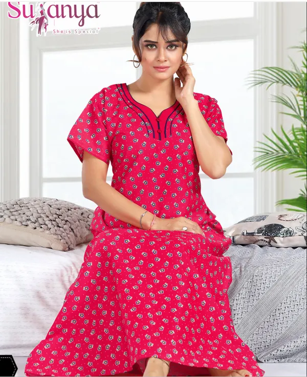 Pink_Premium_Cotton_Nightdress_For_Women
