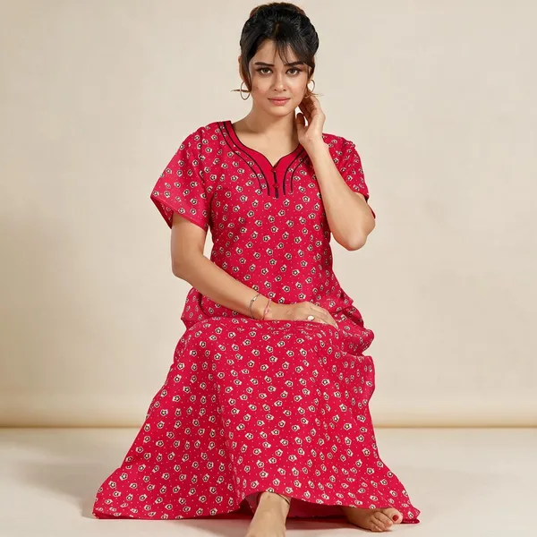 Pink_Premium_Cotton_Nightdress_For_Women