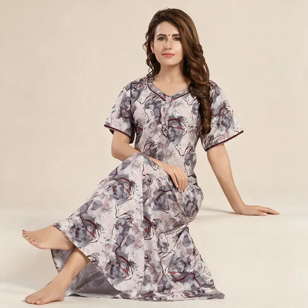 Light_Grey_Premium_Cotton_Nightdress_For_Women