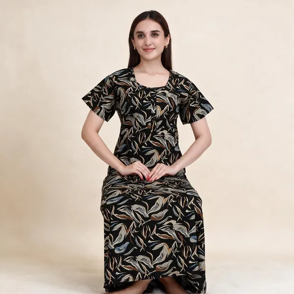 Black_Premium_Cotton_Nightdress_For_Women