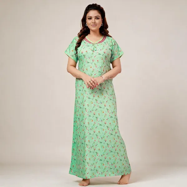 Green_Premium_Polyester_And_Viscose_Nightdress_For_Women