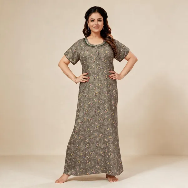 Grey_Premium_Polyester_And_Viscose_Nightdress_For_Women