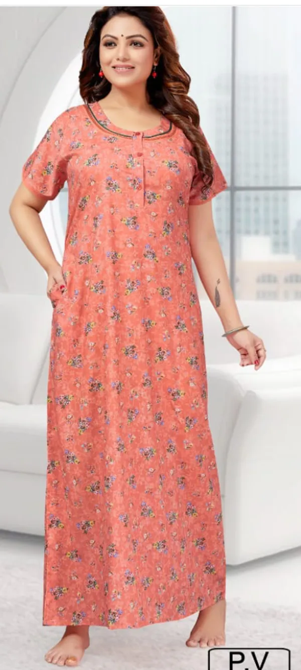 Orange_Premium_Polyester_And_Viscose_Nightdress_For_Women