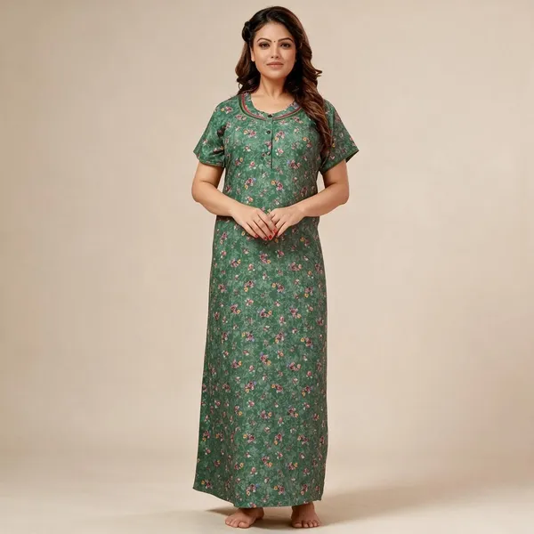 Green_Premium_Polyester_And_Viscose_Nightdress_For_Women