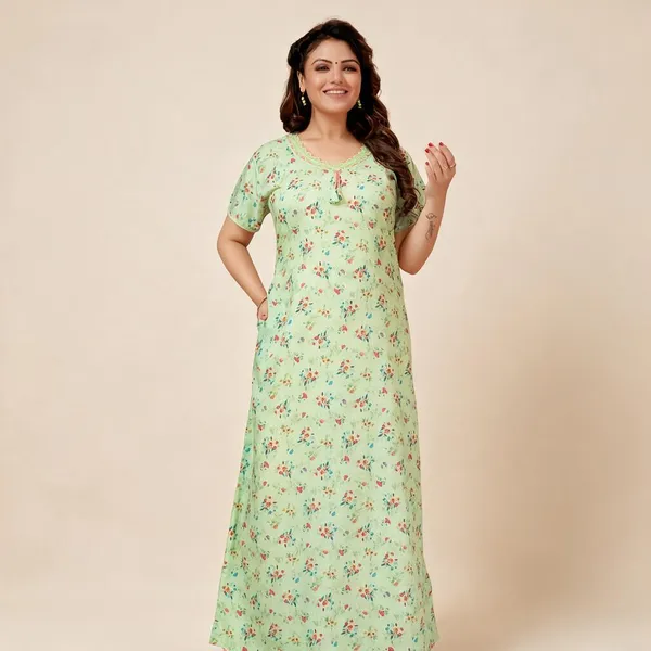 Green_Premium_Polyester_And_Viscose_Nightdress_For_Women