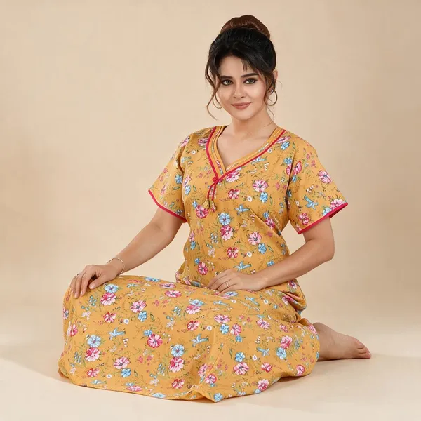 Orange_Premium_Polyester_And_Viscose_Nightdress_For_Women