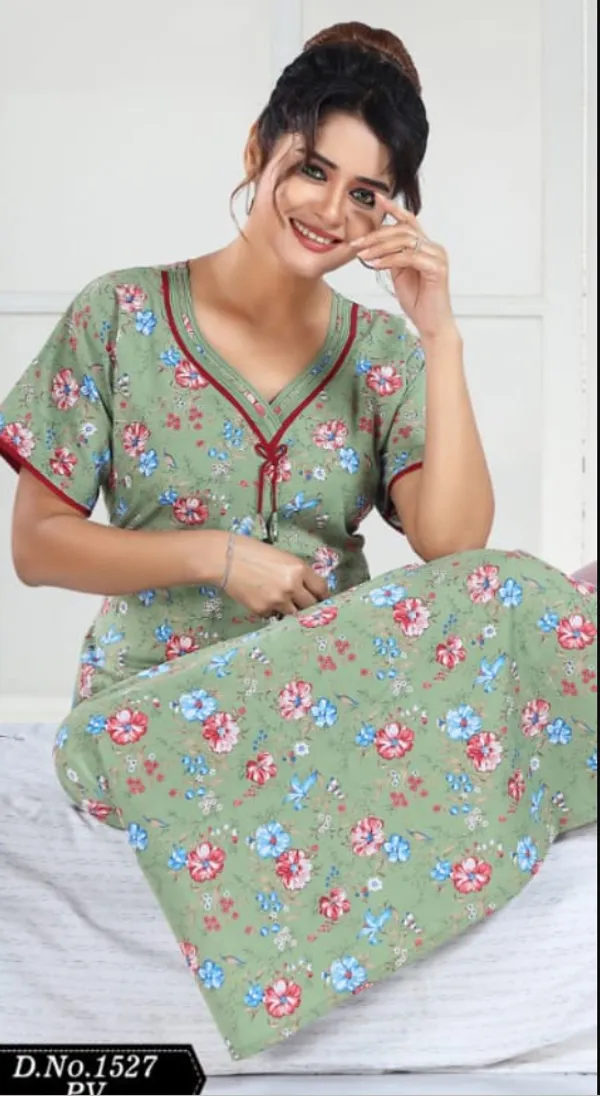 Green_Premium_Polyester_And_Viscose_Nightdress_For_Women