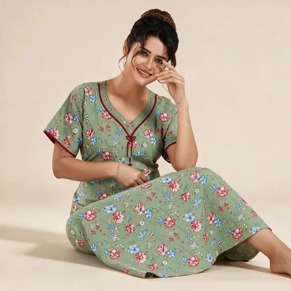 Green_Premium_Polyester_And_Viscose_Nightdress_For_Women