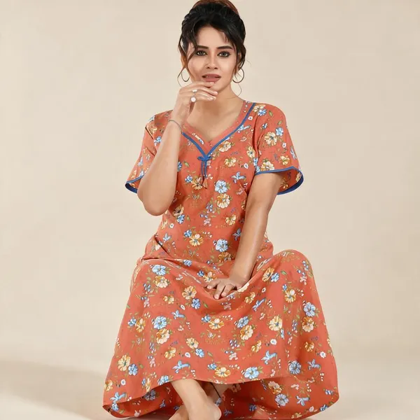 Red_Premium_Polyester_And_Viscose_Nightdress_For_Women