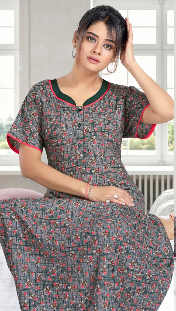 Black_Premium_Polyester_And_Viscose_Nightdress_For_Women