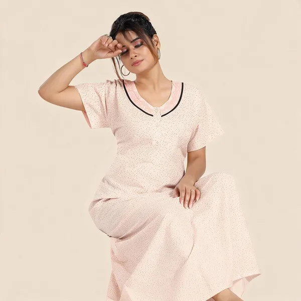 Beige_Premium_Cotton_Nightdress_For_Women