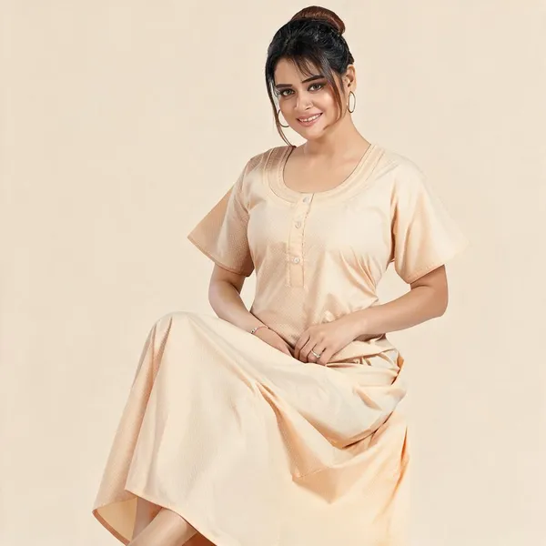 Yellow_Premium_Polyester_And_Viscose_Nightdress_For_Women
