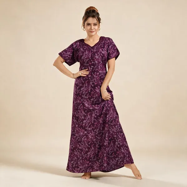Purple_Premium_Polyester_And_Viscose_Nightdress_For_Women