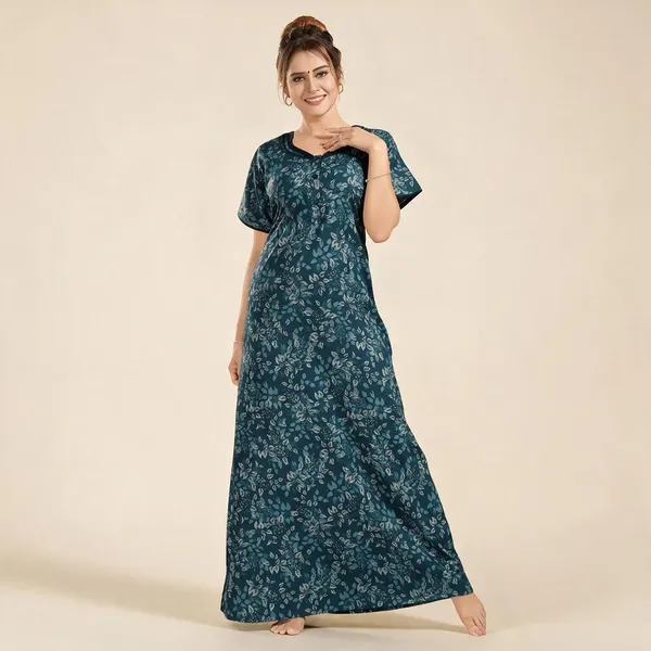 Blue_Premium_Polyester_And_Viscose_Nightdress_For_Women