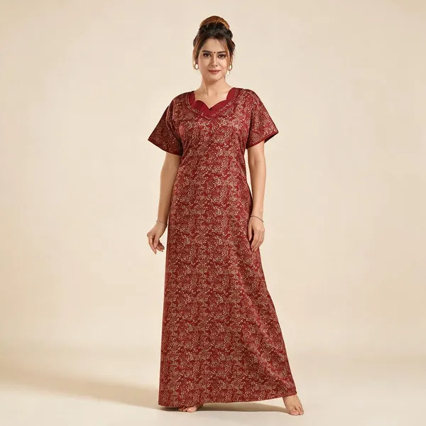 Red_Premium_Polyester_And_Viscose_Nightdress_For_Women