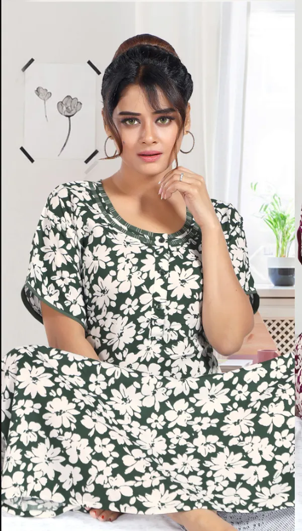 Green_Premium_Rayon_Nightdress_For_Women