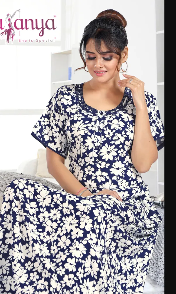 Navy_Blue_Premium_Rayon_Nightdress_For_Women