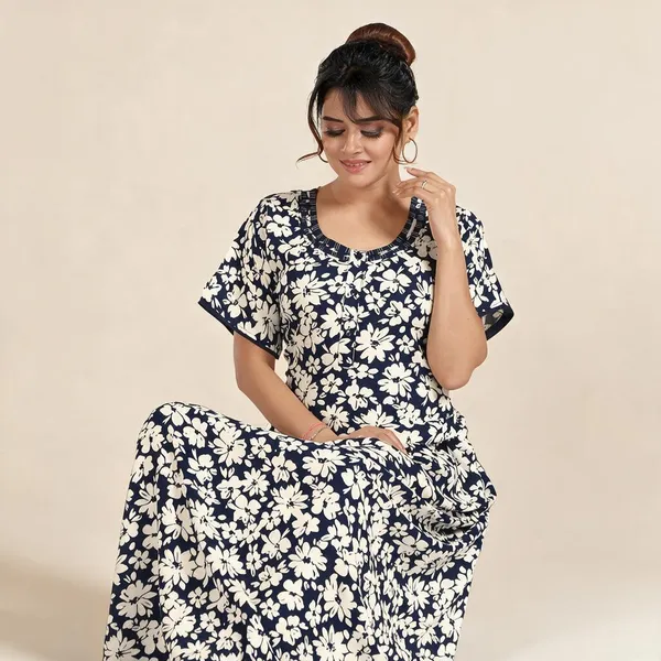 Navy_Blue_Premium_Rayon_Nightdress_For_Women