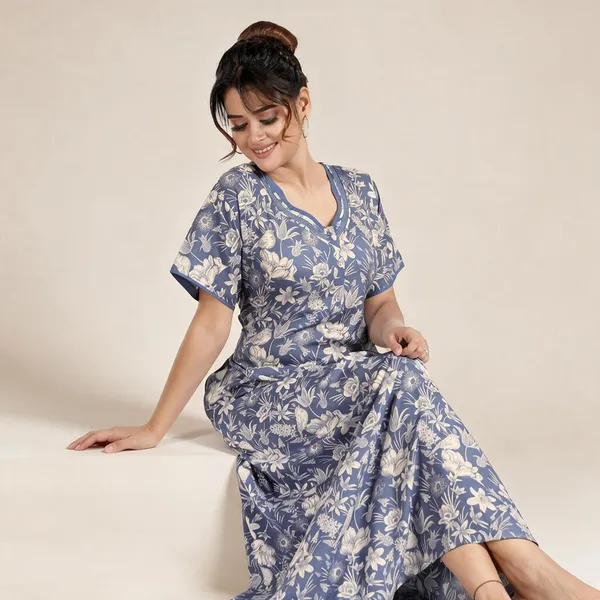 Blue_Premium_Rayon_Nightdress_For_Women