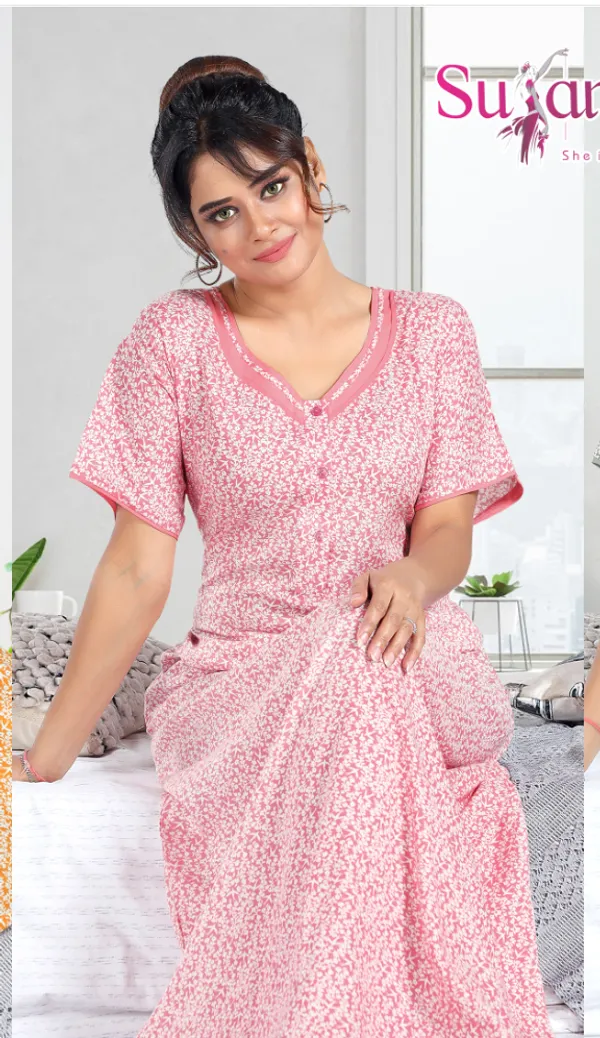 Pink_Premium_Rayon_Nightdress_For_Women