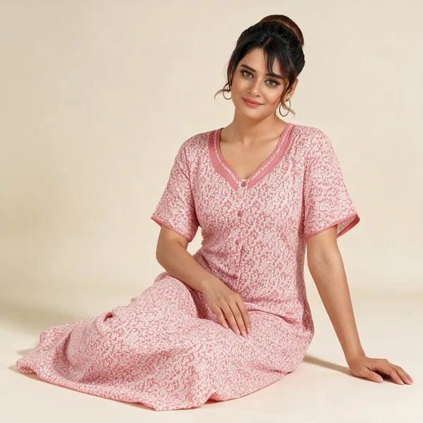 Pink_Premium_Rayon_Nightdress_For_Women