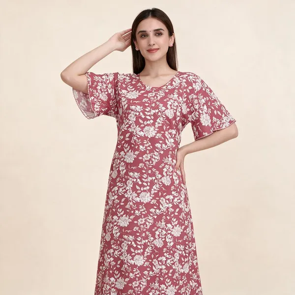 Pink_Premium_Rayon_Nightdress_For_Women