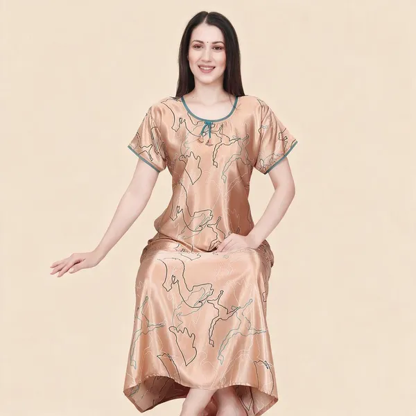 Peach_Premium_Satin_Nightdress_For_Women