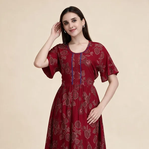 Red_Premium_Alpine_Cotton_Nightdress_For_Women