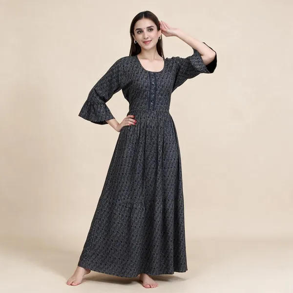Black_Premium_Alpine_Cotton_Nightdress_For_Women