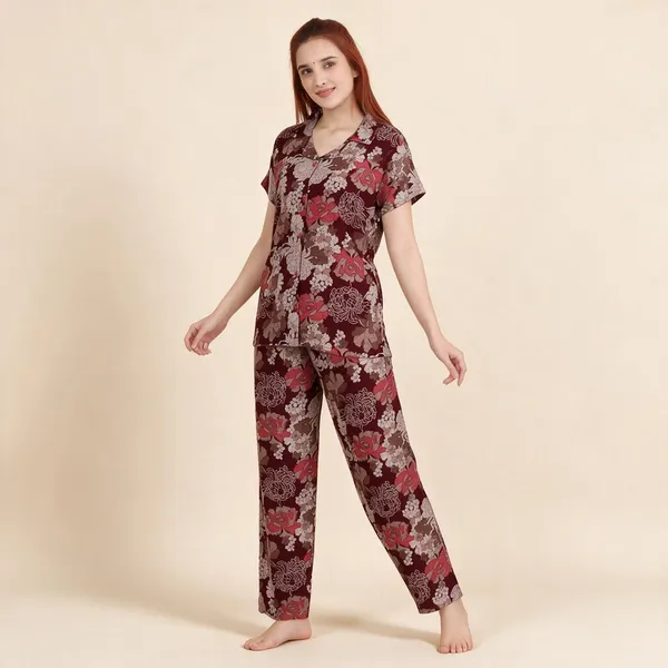 Maroon_Premium_Alpine_Cotton_Nightdress_For_Women