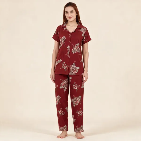 Maroon_Premium_Alpine_Cotton_Nightdress_For_Women