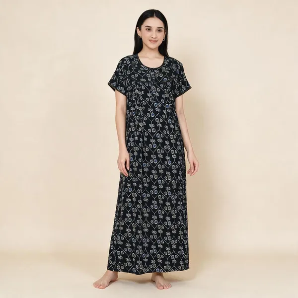Black_Premium_Alpine_Cotton_Nightdress_For_Women
