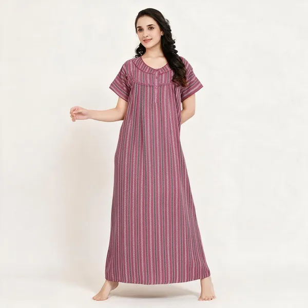 Pink_Premium_Alpine_Cotton_Nightdress_For_Women