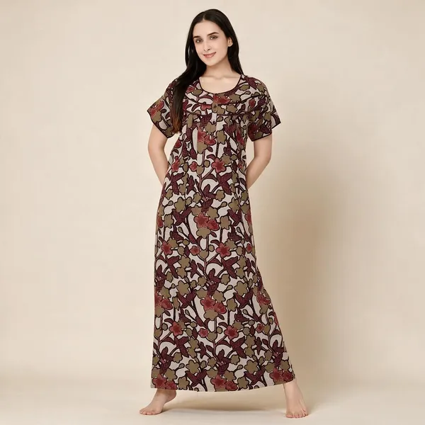 Brown_Premium_Alpine_Cotton_Nightdress_For_Women