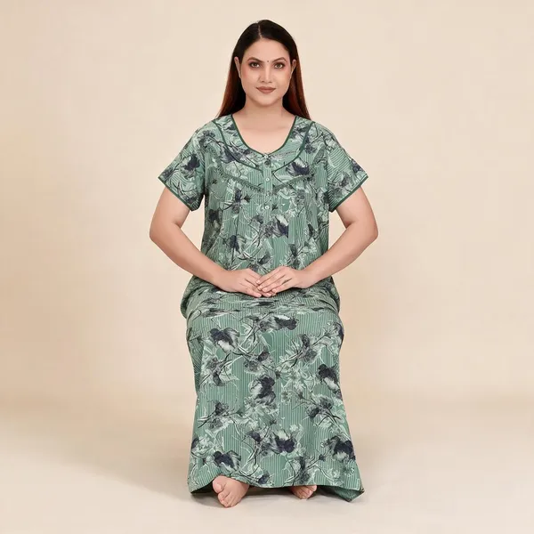 Green_Premium_Alpine_Cotton_Nightdress_For_Women