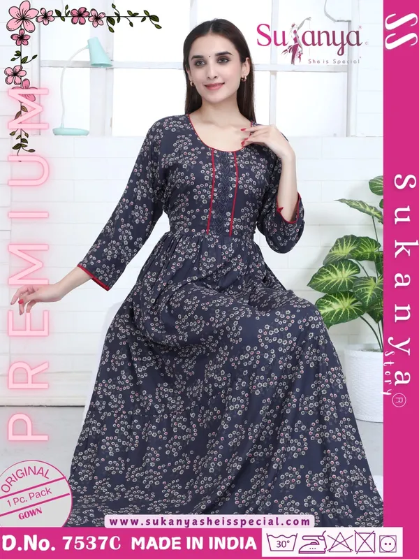 Blue_Premium_Alpine_Cotton_Nightdress_For_Women