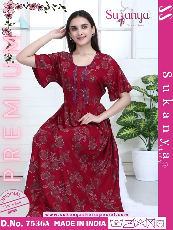 Red_Premium_Alpine_Cotton_Nightdress_For_Women