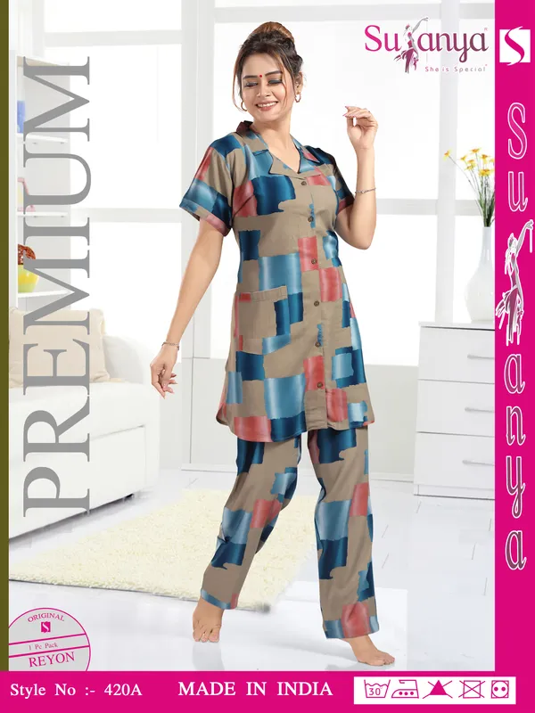 Multicolor_Premium_Rayon_Nightdress_For_Women