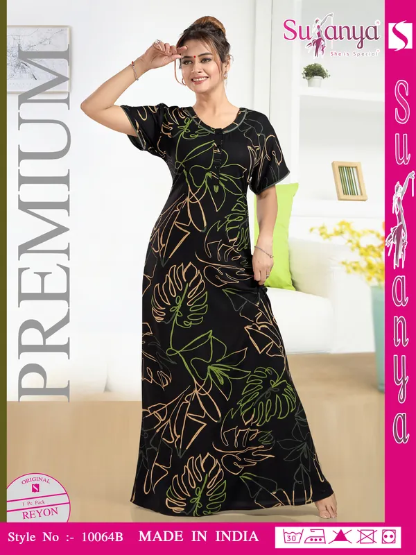 Black_Premium_Rayon_Nightdress_For_Women