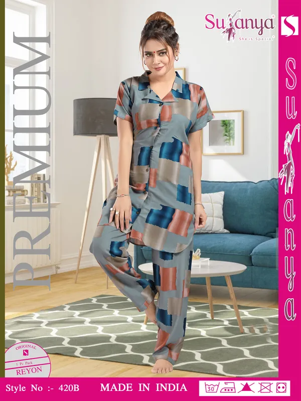 Blue_Premium_Rayon_Nightdress_For_Women